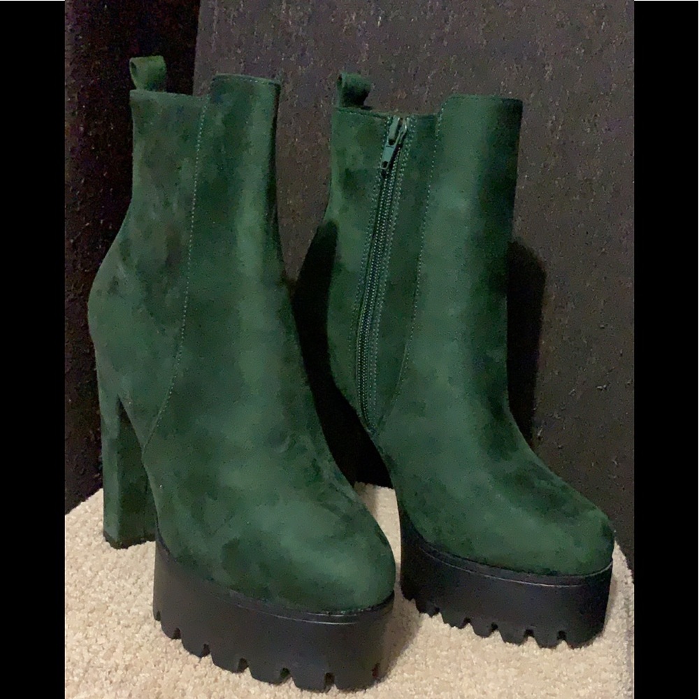 Olive Suede Calf Boot